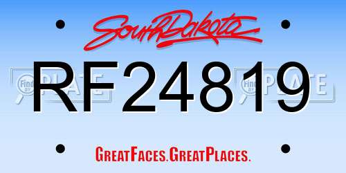 RF24819 South Dakota License Plate