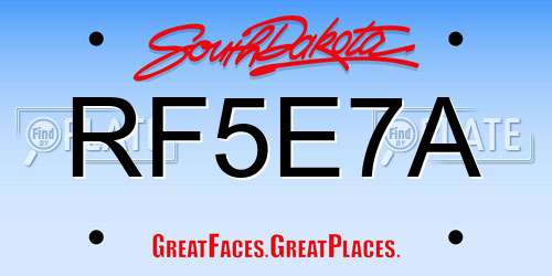 RF5E7A South Dakota License Plate