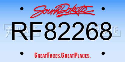 RF82268 South Dakota License Plate