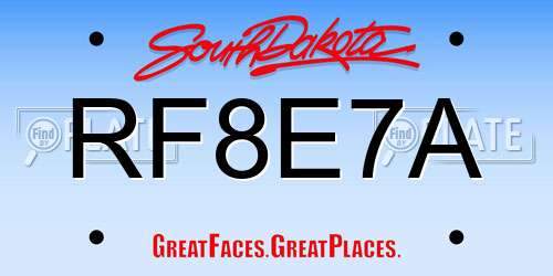 RF8E7A South Dakota License Plate