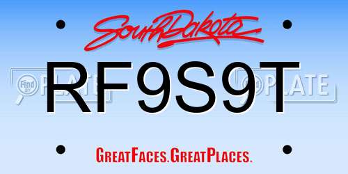 RF9S9T South Dakota License Plate
