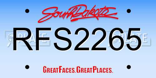 RFS2265 South Dakota License Plate