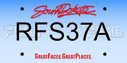 RFS37A South Dakota License Plate