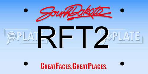 RFT2 South Dakota License Plate