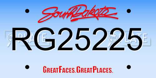RG25225 South Dakota License Plate