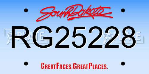 RG25228 South Dakota License Plate