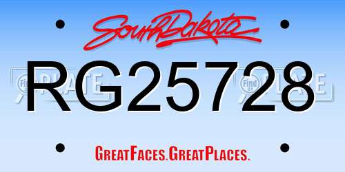 RG25728 South Dakota License Plate