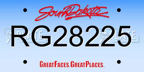 RG28225 South Dakota License Plate