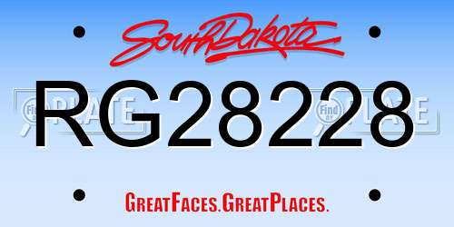 RG28228 South Dakota License Plate