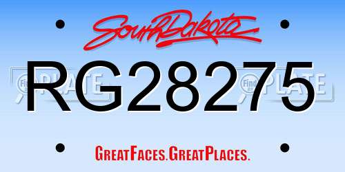 RG28275 South Dakota License Plate
