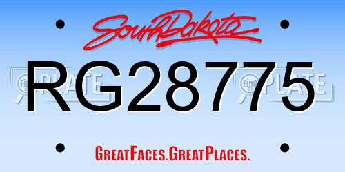 RG28775 South Dakota License Plate