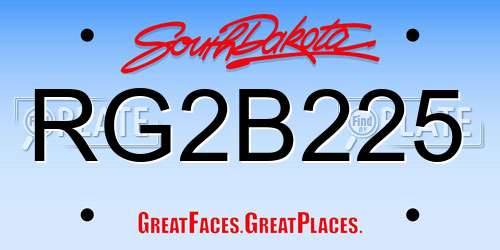 RG2B225 South Dakota License Plate