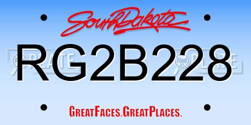 RG2B228 South Dakota License Plate