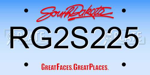 RG2S225 South Dakota License Plate