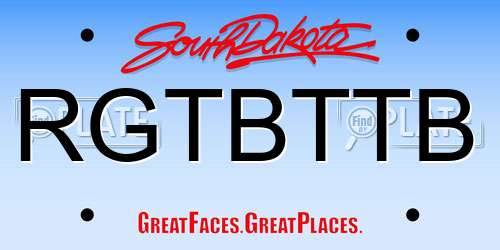 RGTBTTB South Dakota License Plate