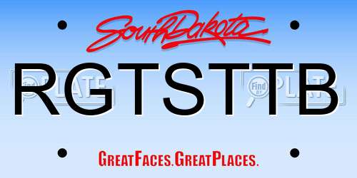 RGTSTTB South Dakota License Plate