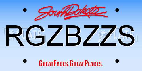 RGZBZZS South Dakota License Plate