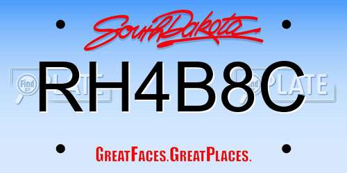 RH4B8C South Dakota License Plate