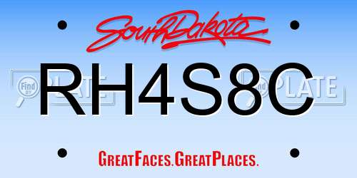 RH4S8C South Dakota License Plate