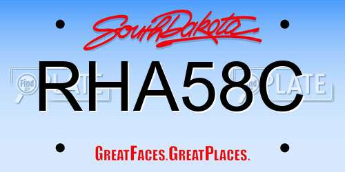 RHA58C South Dakota License Plate