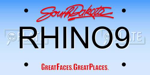 RHINO9 South Dakota License Plate