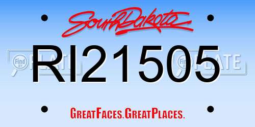 RI21505 South Dakota License Plate