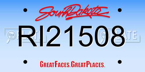 RI21508 South Dakota License Plate