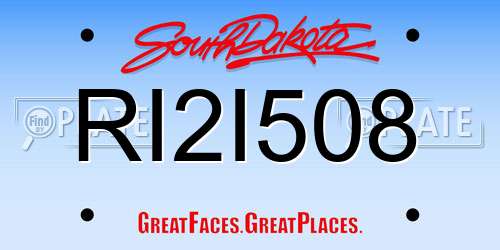 RI2I508 South Dakota License Plate