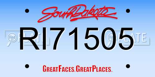 RI71505 South Dakota License Plate