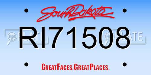 RI71508 South Dakota License Plate