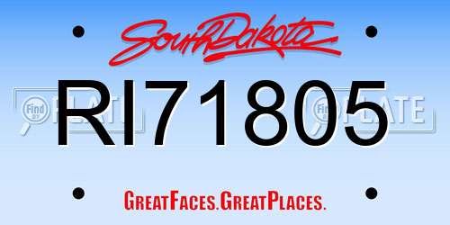 RI71805 South Dakota License Plate