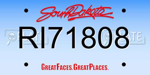 RI71808 South Dakota License Plate