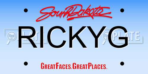 RICKYG South Dakota License Plate
