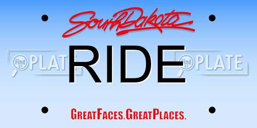 RIDE South Dakota License Plate