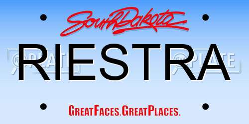 RIESTRA South Dakota License Plate