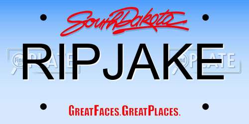 RIPJAKE South Dakota License Plate
