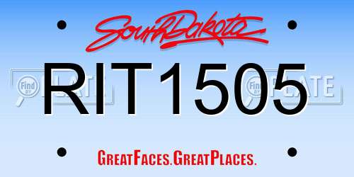 RIT1505 South Dakota License Plate