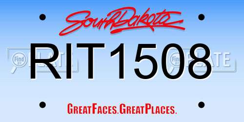 RIT1508 South Dakota License Plate