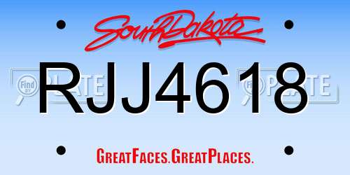 RJJ4618 South Dakota License Plate