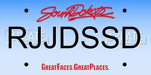 RJJDSSD South Dakota License Plate