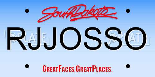 RJJOSSO South Dakota License Plate