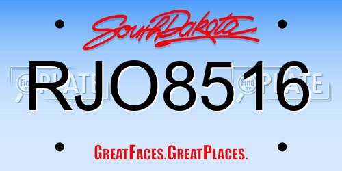 RJO8516 South Dakota License Plate