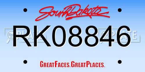 RK08846 South Dakota License Plate