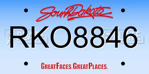 RKO8846 South Dakota License Plate