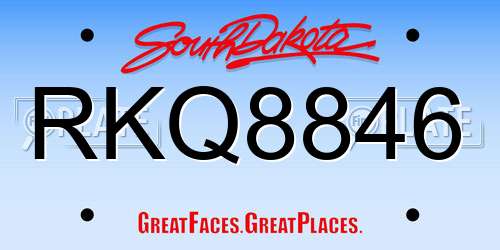 RKQ8846 South Dakota License Plate
