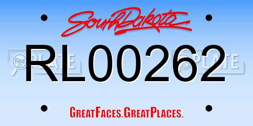 RL00262 South Dakota License Plate