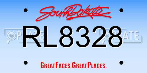 RL8328 South Dakota License Plate