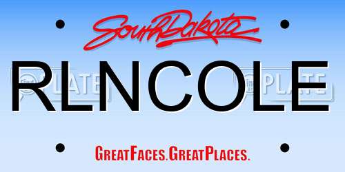 RLNCOLE South Dakota License Plate