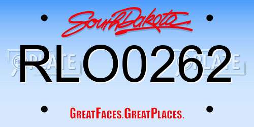 RLO0262 South Dakota License Plate
