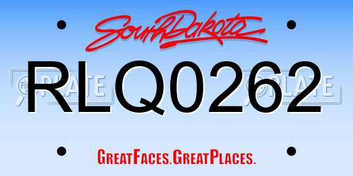 RLQ0262 South Dakota License Plate